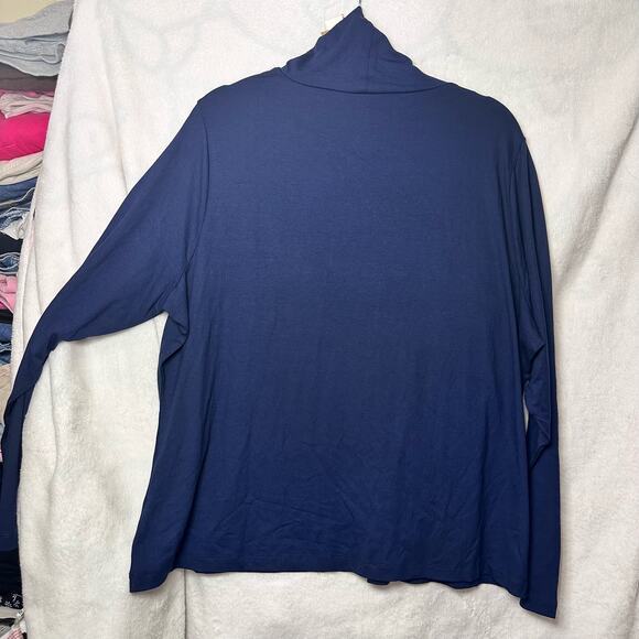 Woolovers Slim Polo‎ Neck Top in Navy Blue Size XL - Picture 2 of 12